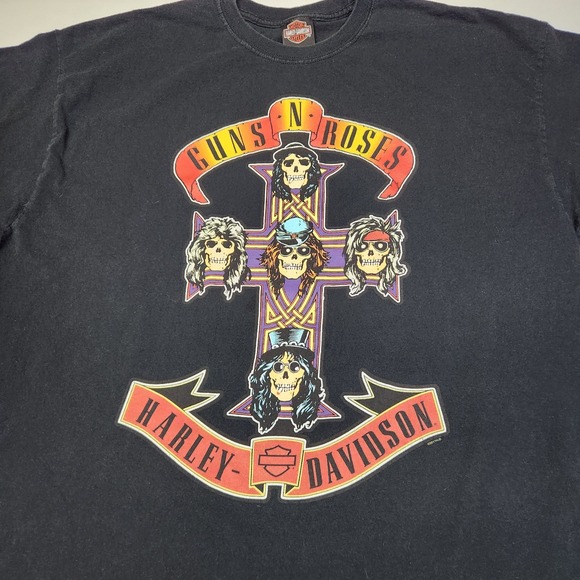RARE Guns N Roses x Harley Davidson Long Sleeve Shirt XL Bravado Licensed - Picture 5 of 9